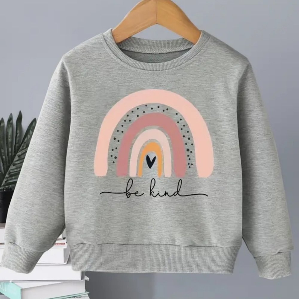 🎉5/$20 NWT Girl's Be Kind Pink Rainbow Long Sleeve Sweatshirt
